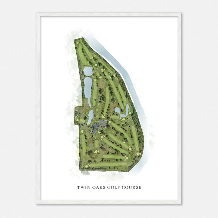 Print of Twin Oaks Golf Course Classic Map