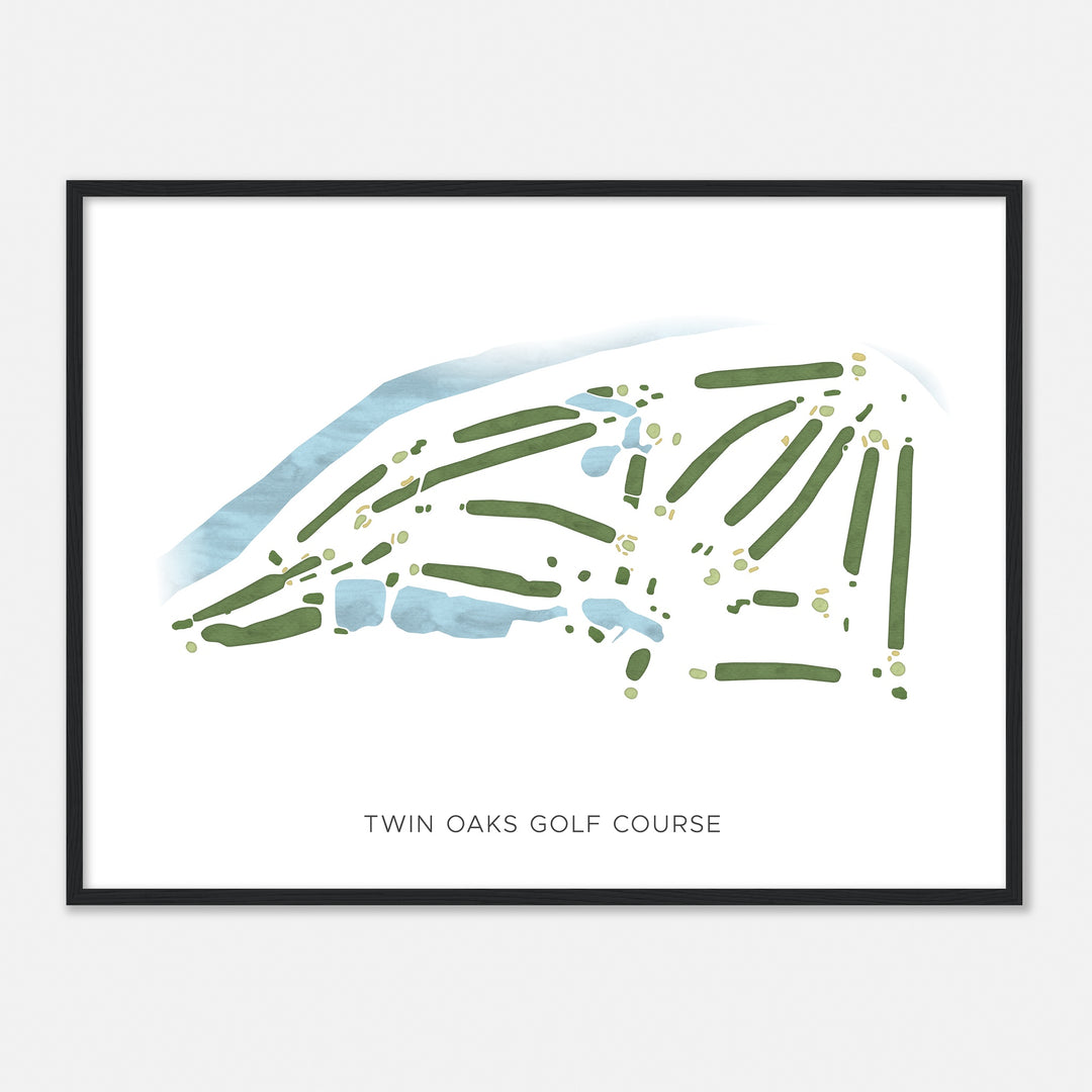 Print of Twin Oaks Golf Course Modern Map