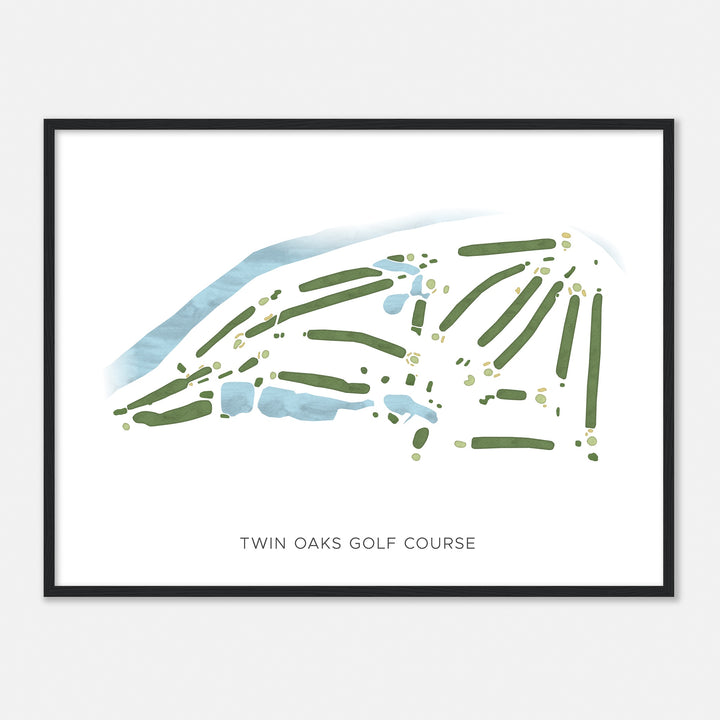 Print of Twin Oaks Golf Course Modern Map