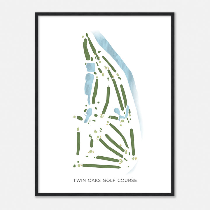 Print of Twin Oaks Golf Course Modern Map