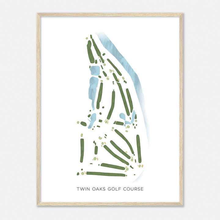 Print of Twin Oaks Golf Course Modern Map