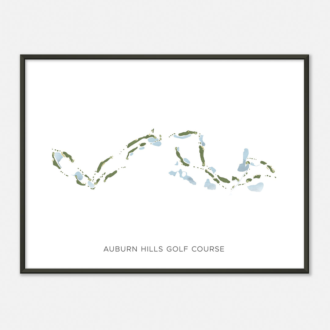 Print of Auburn Hills Golf Course Modern Map