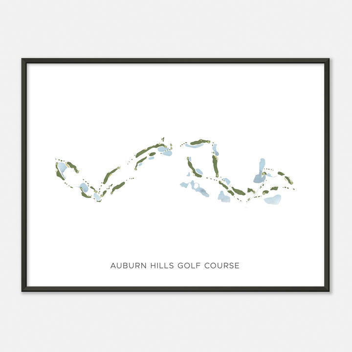 Print of Auburn Hills Golf Course Modern Map