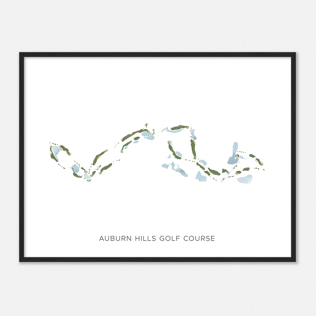 Print of Auburn Hills Golf Course Modern Map