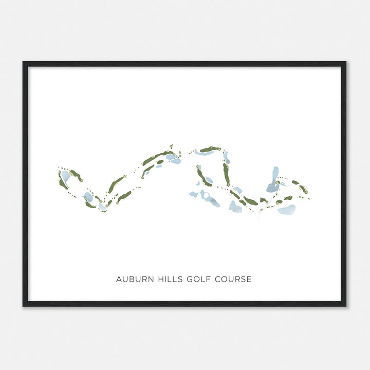 Print of Auburn Hills Golf Course Modern Map