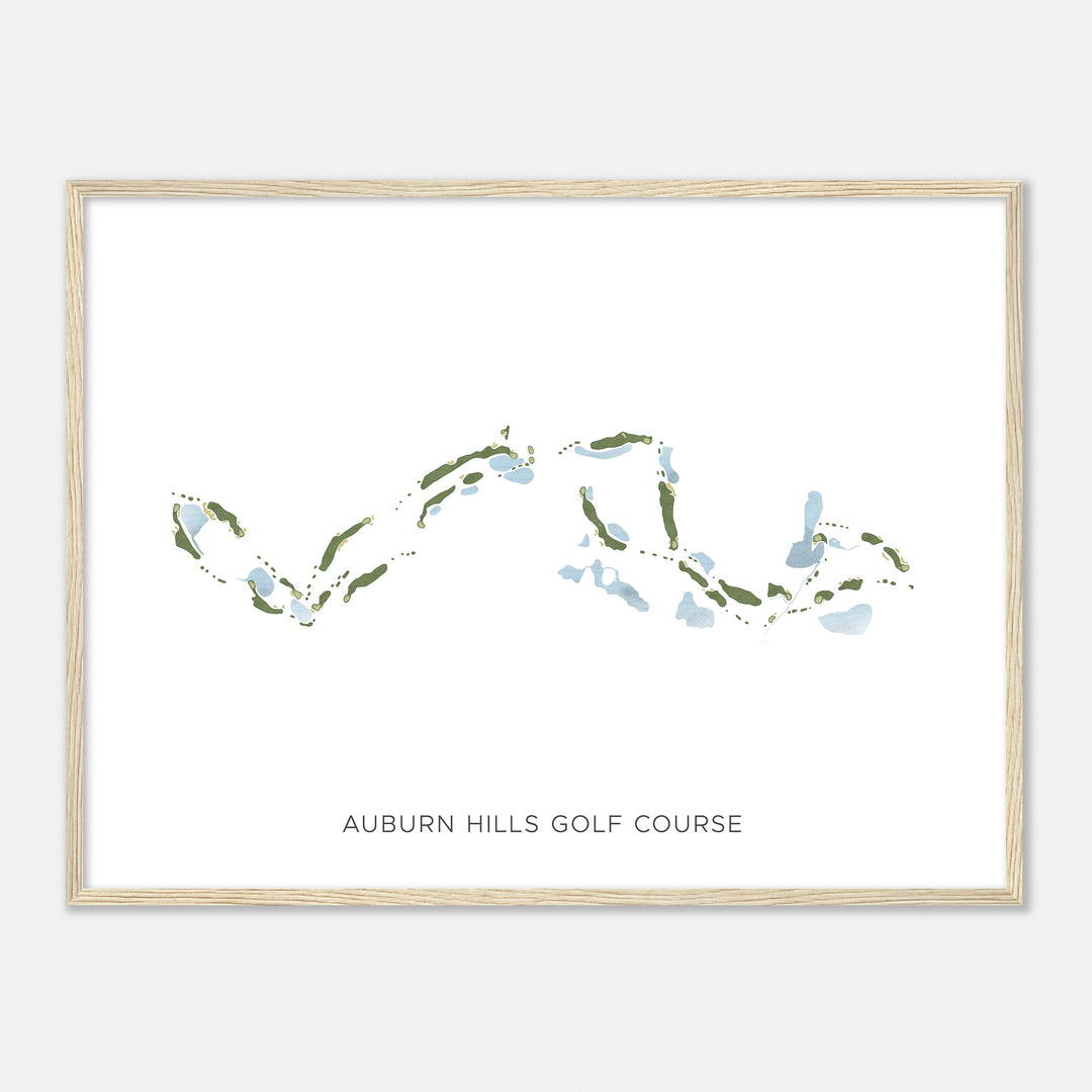 Print of Auburn Hills Golf Course Modern Map