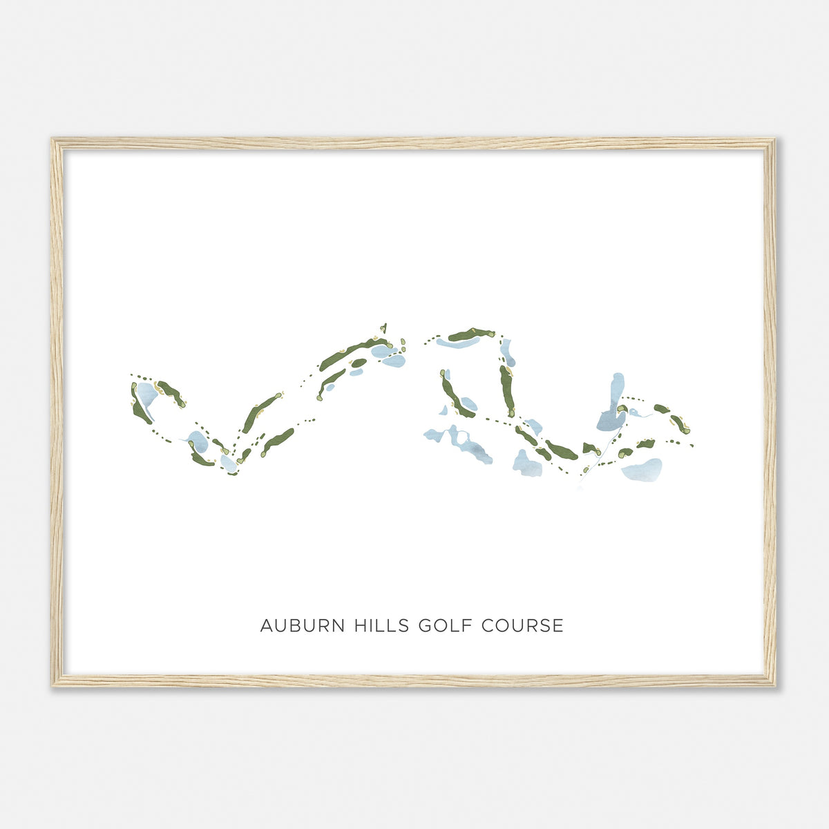Print of Auburn Hills Golf Course Modern Map