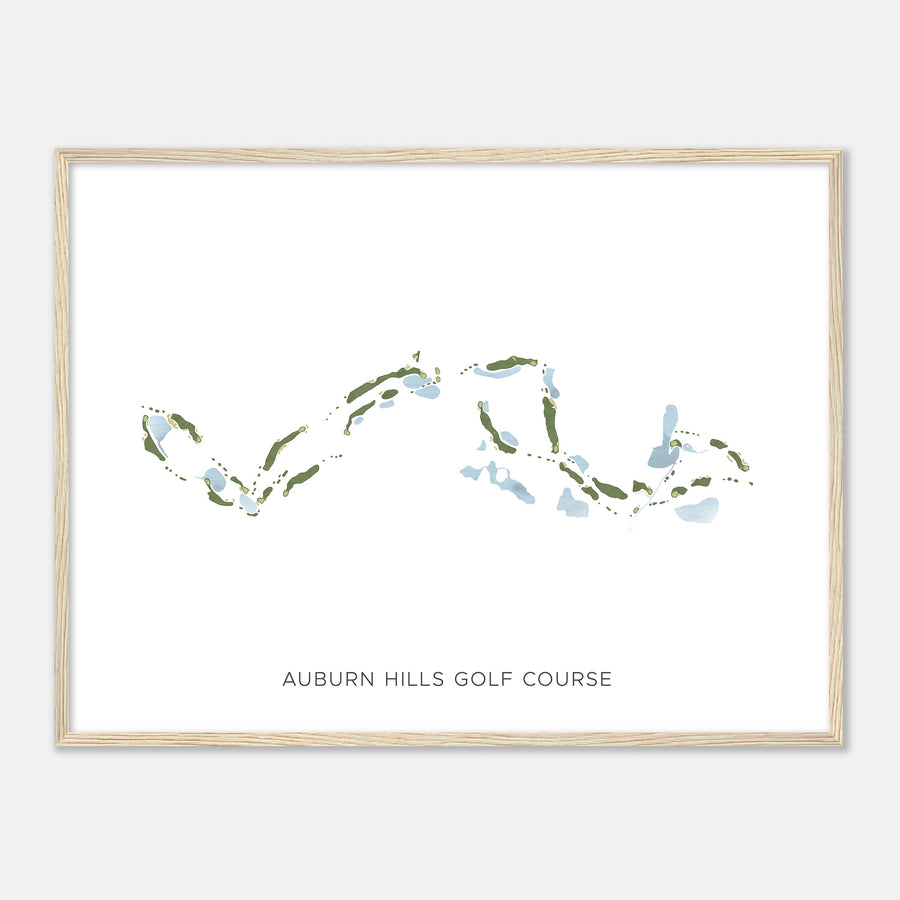 Print of Auburn Hills Golf Course Modern Map