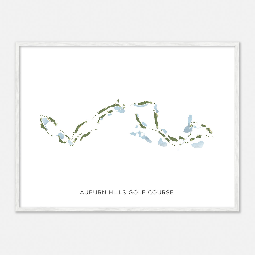 Print of Auburn Hills Golf Course Modern Map