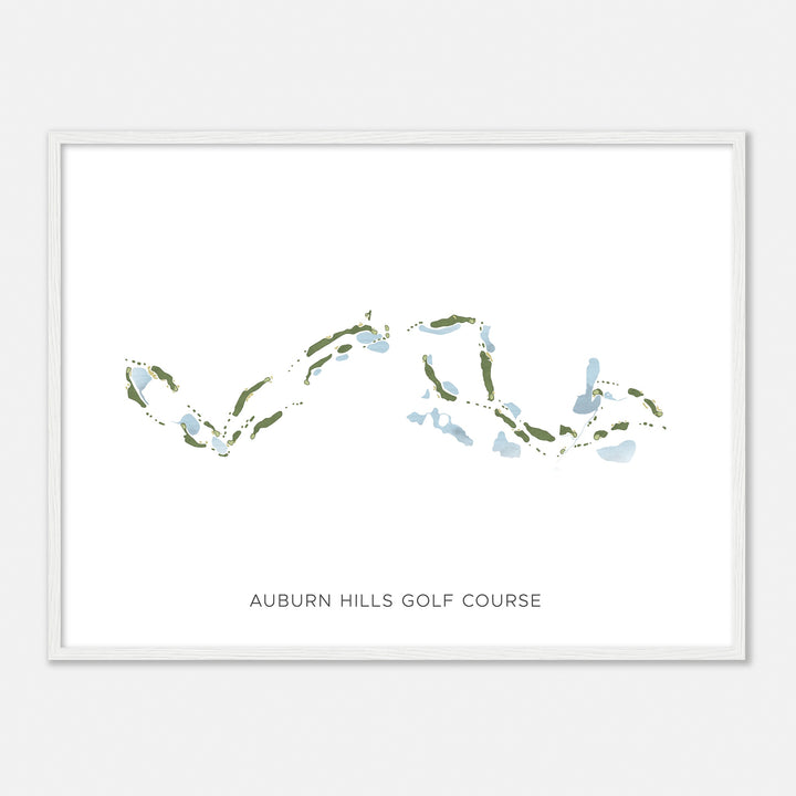 Print of Auburn Hills Golf Course Modern Map