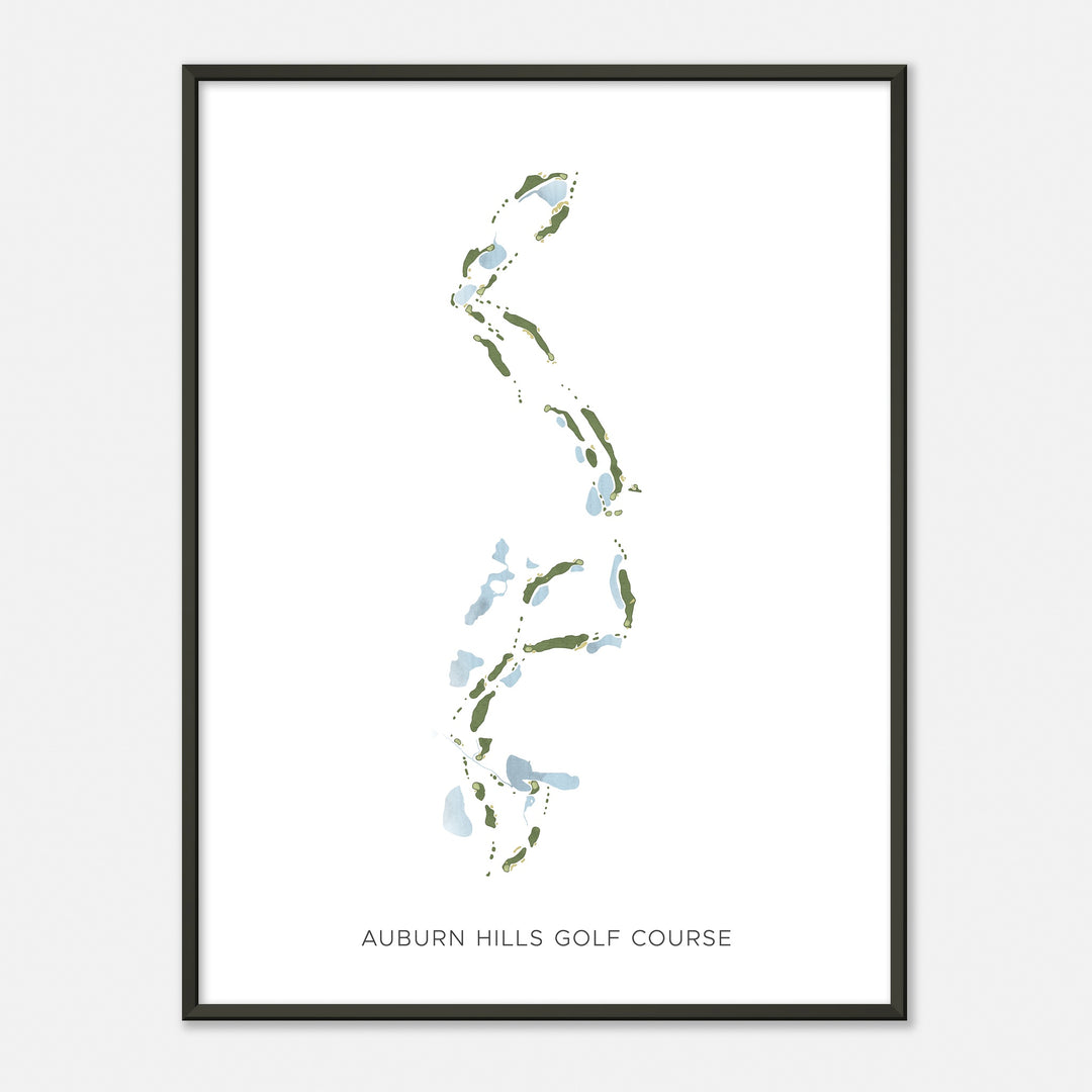 Print of Auburn Hills Golf Course Modern Map