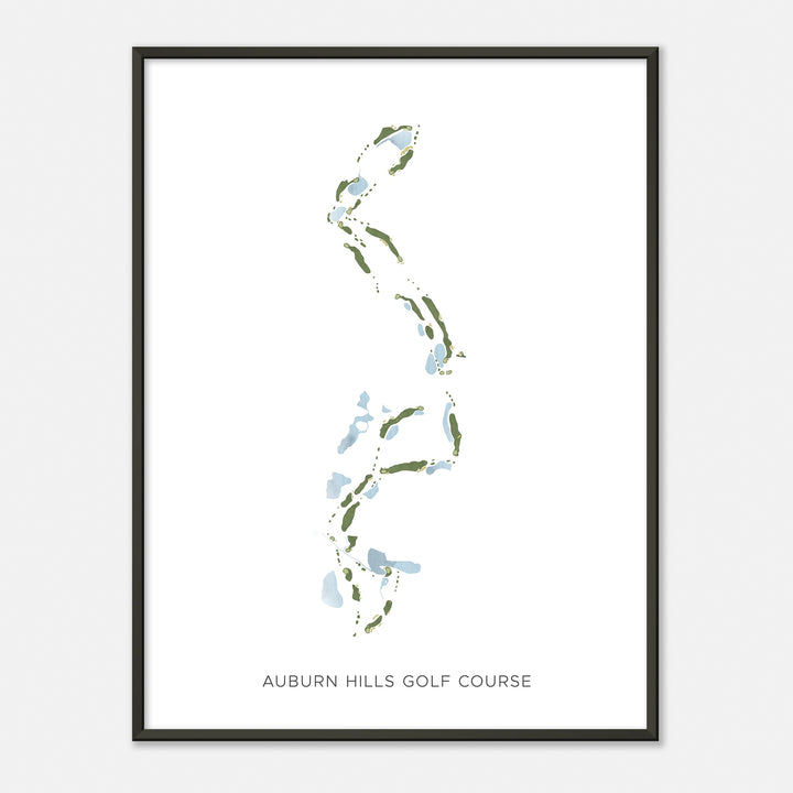Print of Auburn Hills Golf Course Modern Map
