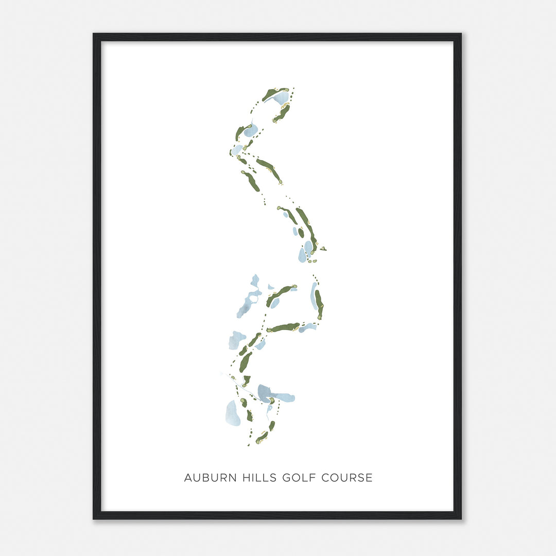 Print of Auburn Hills Golf Course Modern Map