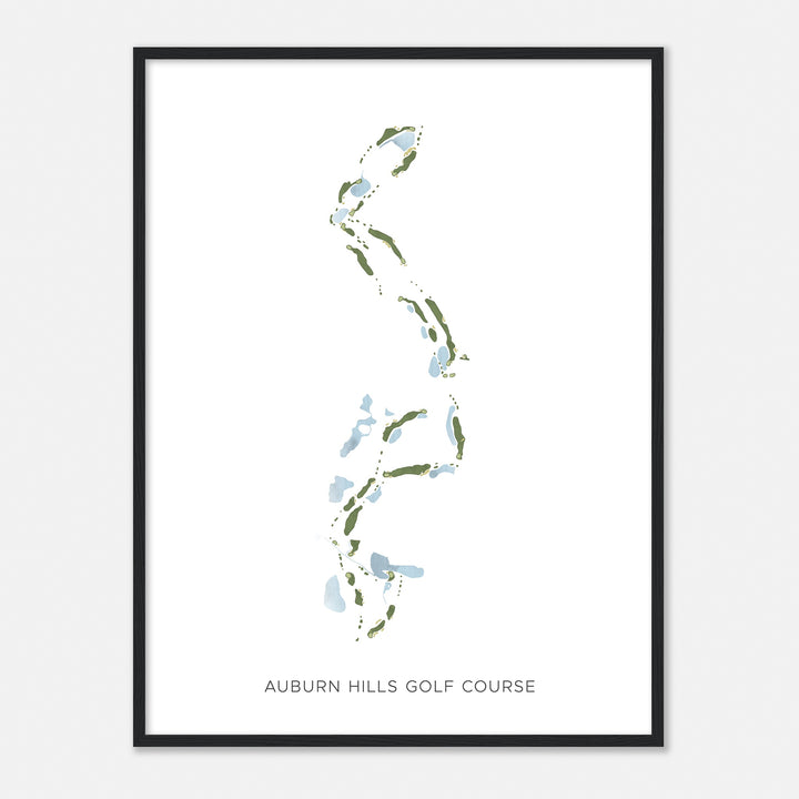 Print of Auburn Hills Golf Course Modern Map