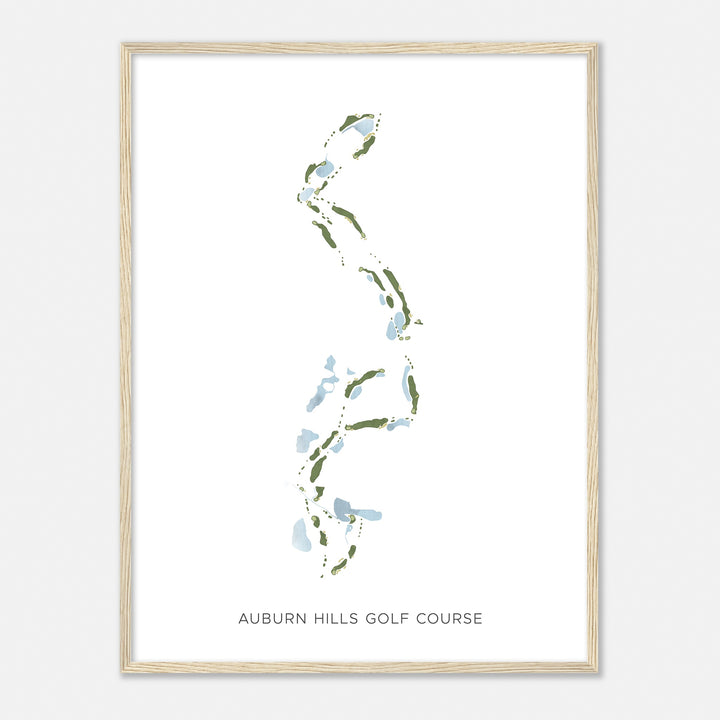 Print of Auburn Hills Golf Course Modern Map