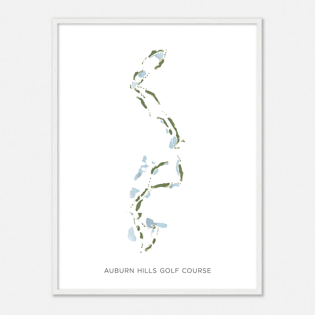 Print of Auburn Hills Golf Course Modern Map