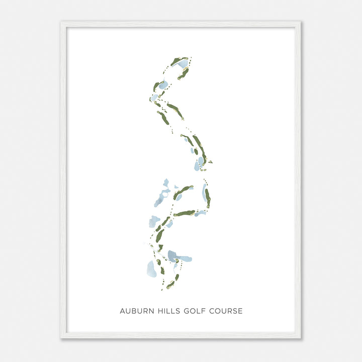 Print of Auburn Hills Golf Course Modern Map