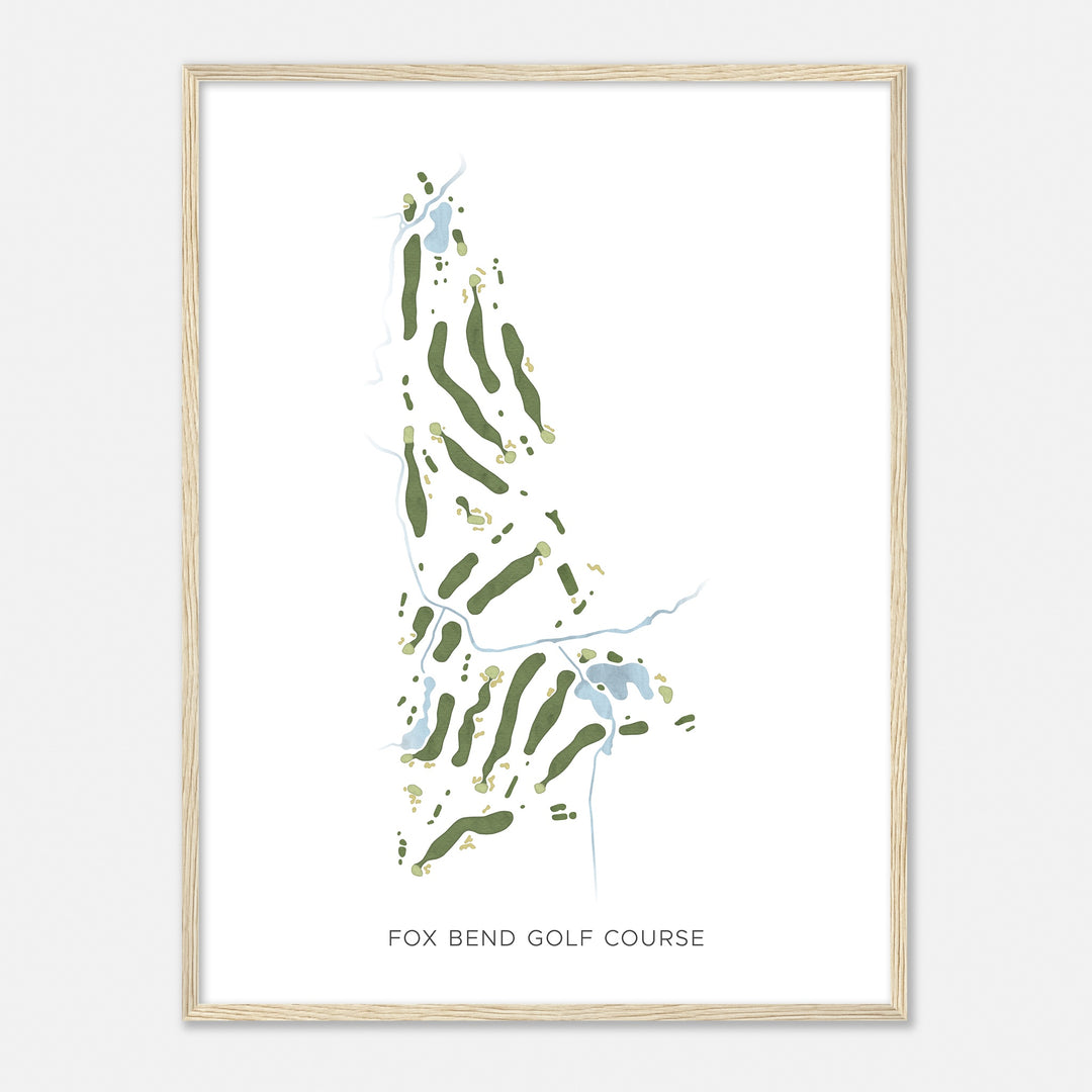 Print of Fox Bend Golf Course Modern Map