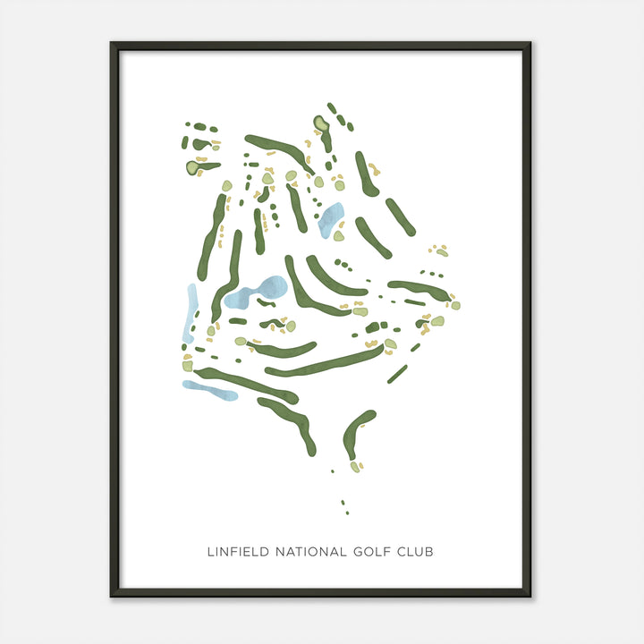 Print of Linfield National Golf Club Modern Map
