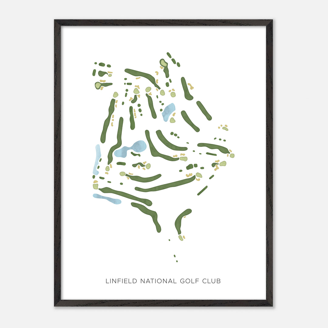 Print of Linfield National Golf Club Modern Map