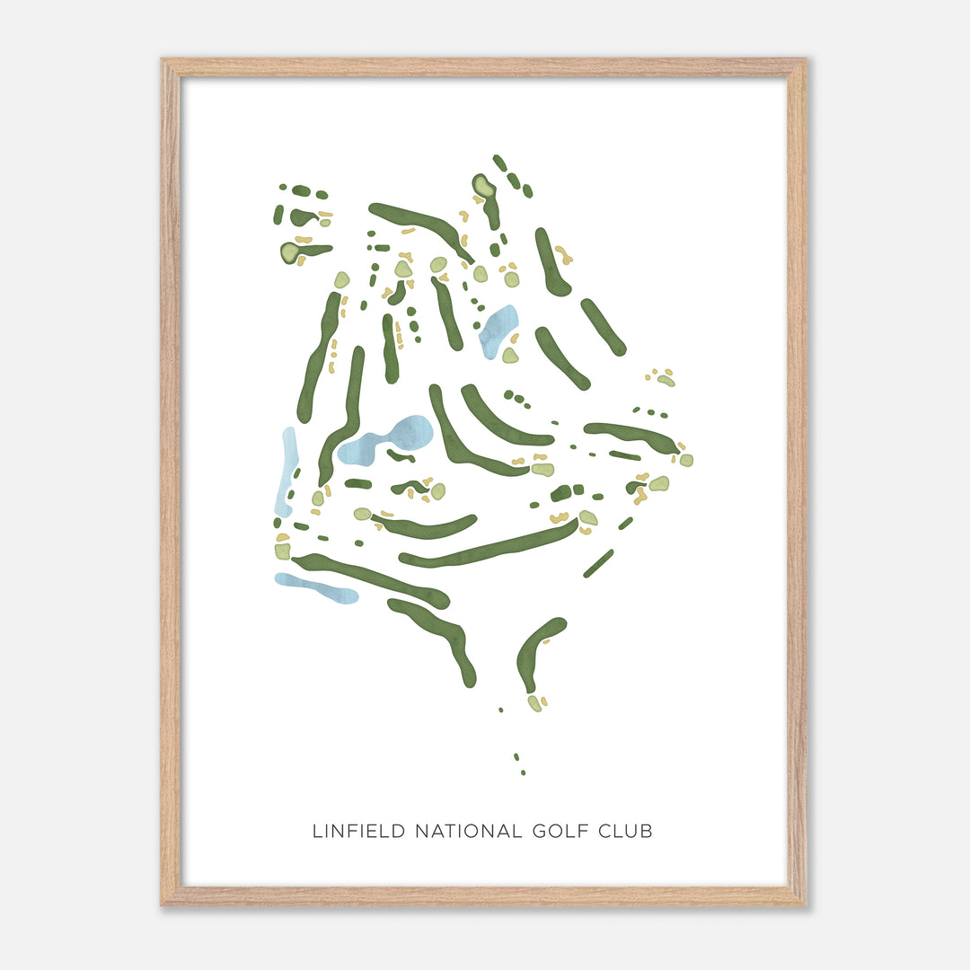 Print of Linfield National Golf Club Modern Map