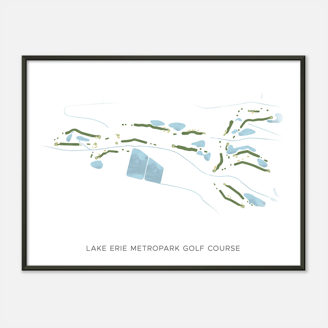 Print of Lake Erie Metropark Golf Course Modern Map