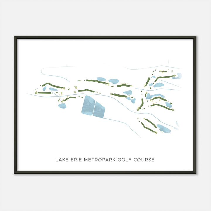 Print of Lake Erie Metropark Golf Course Modern Map
