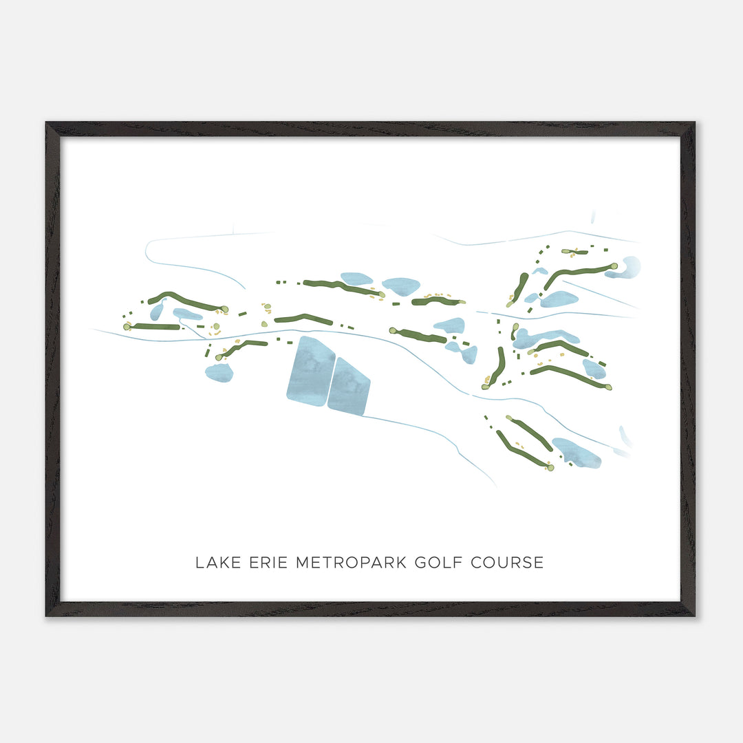 Print of Lake Erie Metropark Golf Course Modern Map