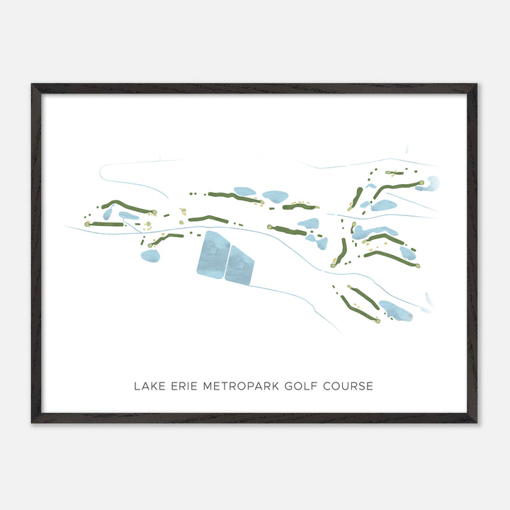 Print of Lake Erie Metropark Golf Course Modern Map