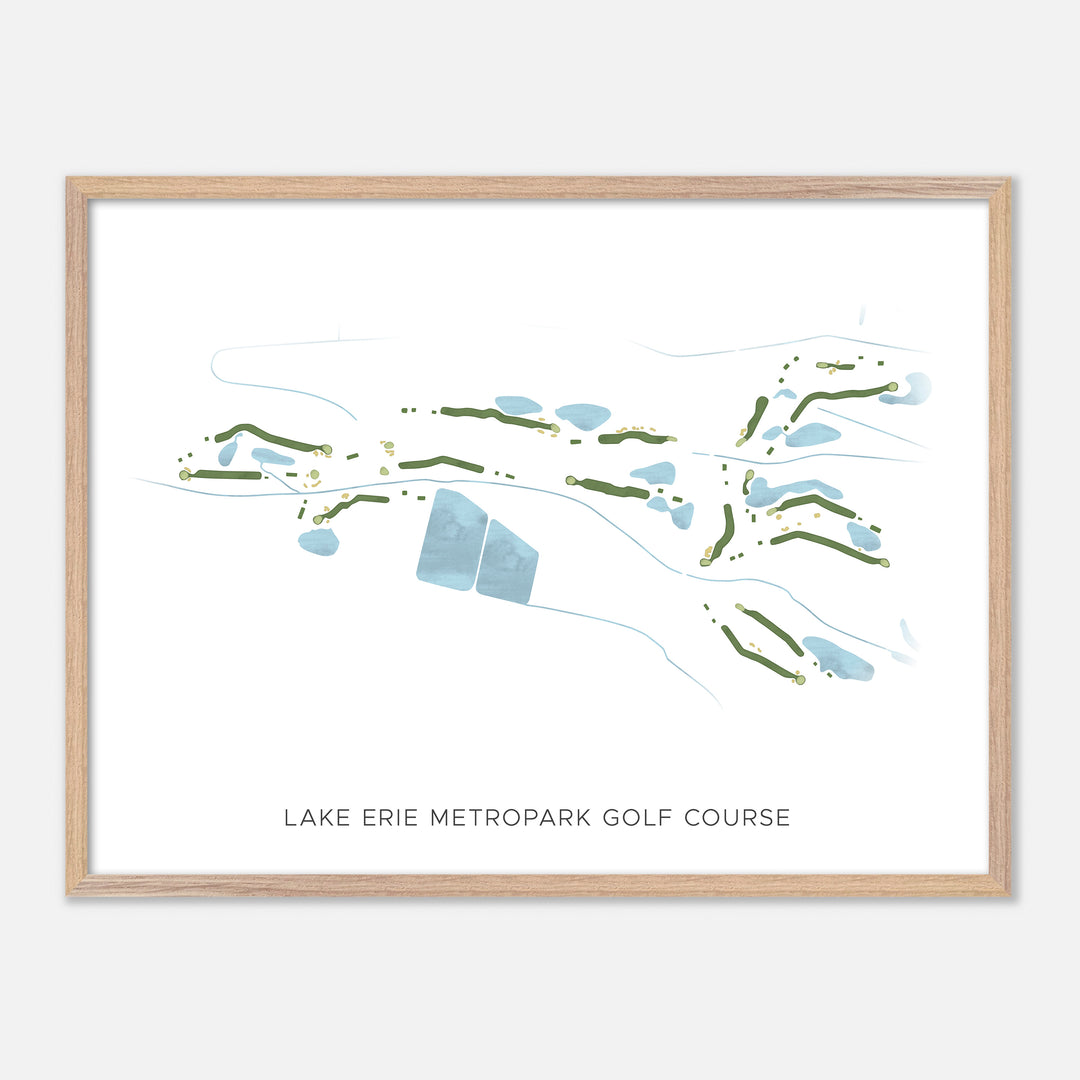 Print of Lake Erie Metropark Golf Course Modern Map