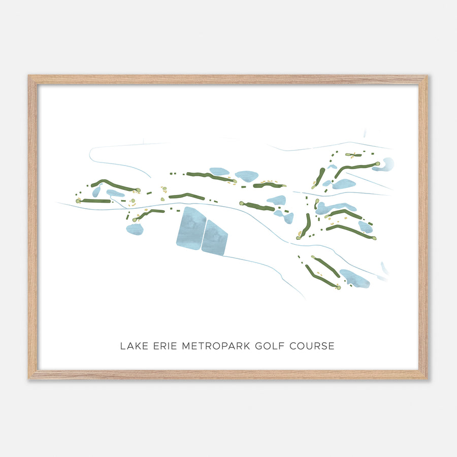 Print of Lake Erie Metropark Golf Course Modern Map