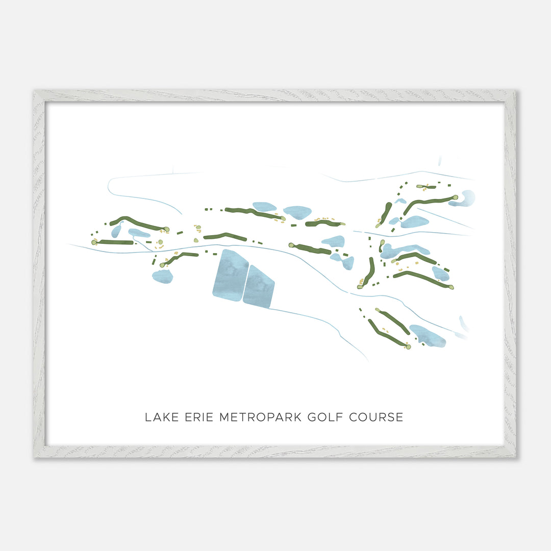 Print of Lake Erie Metropark Golf Course Modern Map
