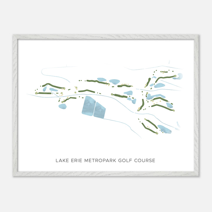 Print of Lake Erie Metropark Golf Course Modern Map