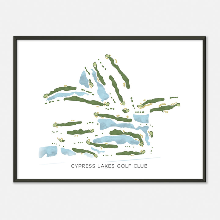 Print of Cypress Lakes Golf Club Modern Map