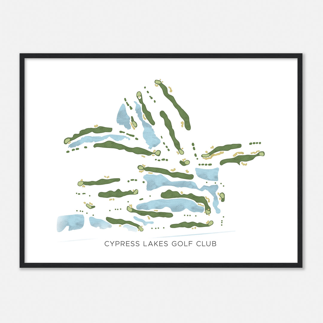 Print of Cypress Lakes Golf Club Modern Map