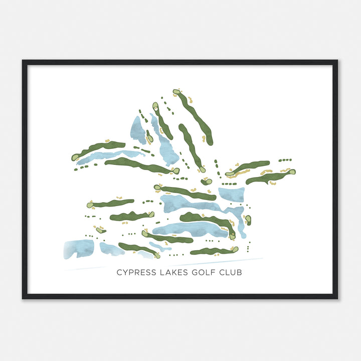 Print of Cypress Lakes Golf Club Modern Map