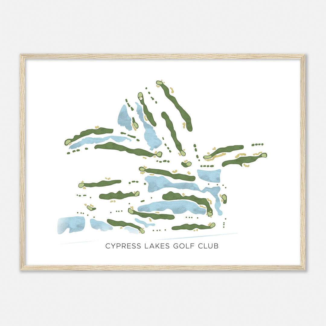 Print of Cypress Lakes Golf Club Modern Map