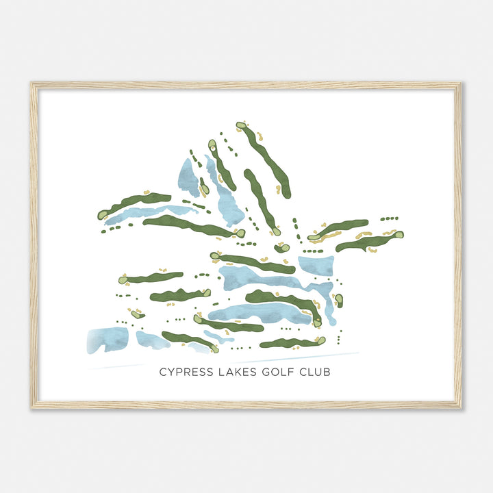 Print of Cypress Lakes Golf Club Modern Map