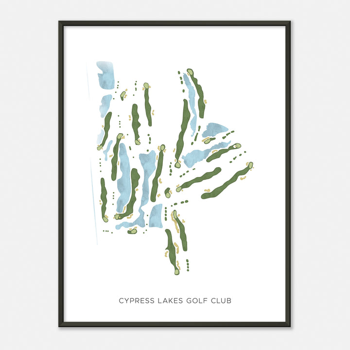 Print of Cypress Lakes Golf Club Modern Map
