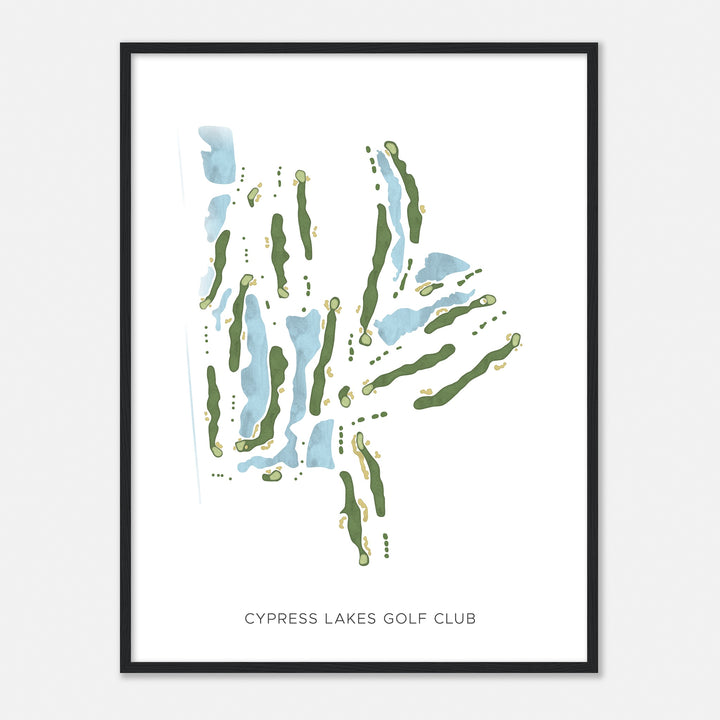 Print of Cypress Lakes Golf Club Modern Map