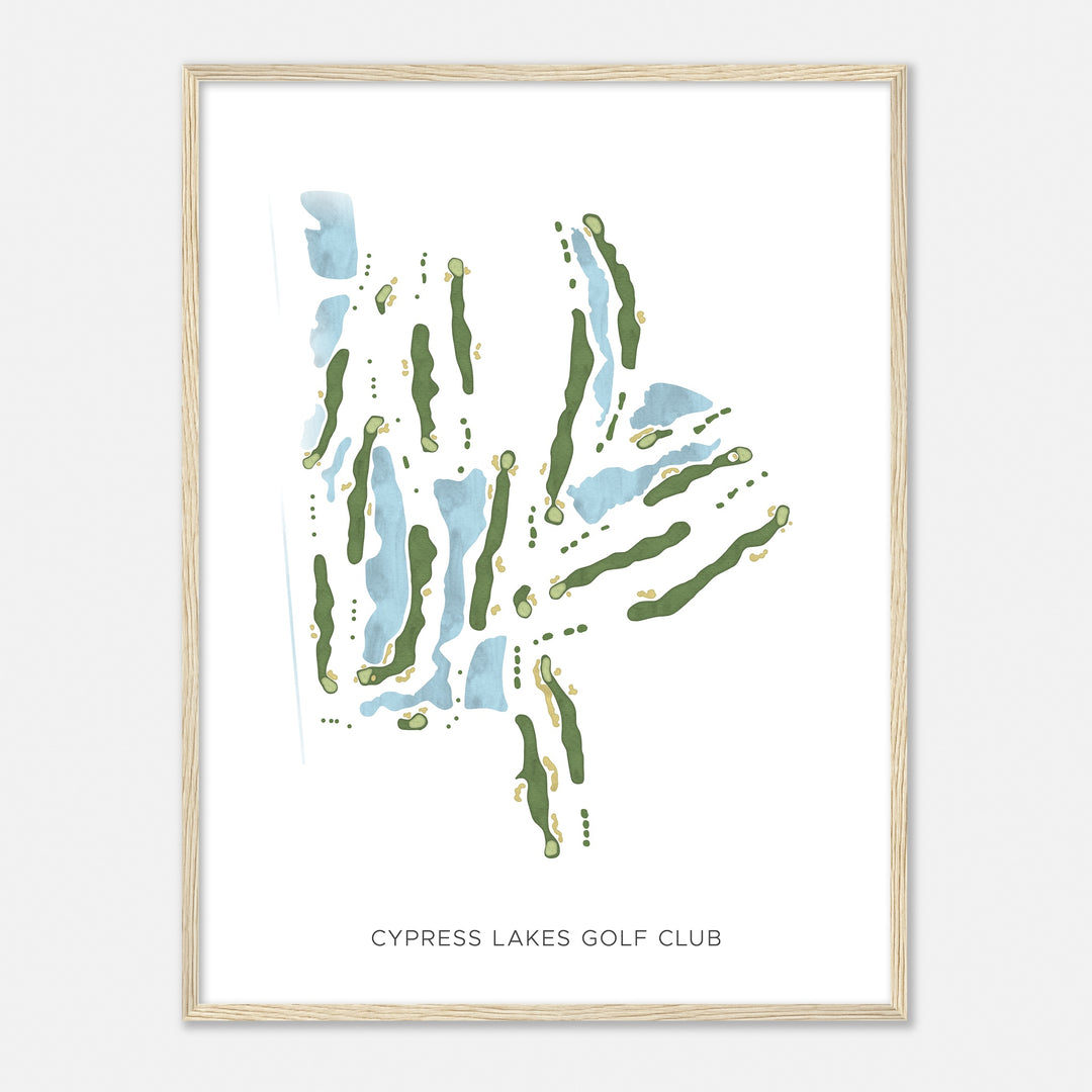 Print of Cypress Lakes Golf Club Modern Map