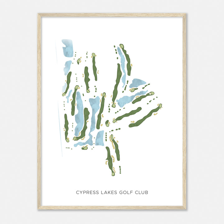 Print of Cypress Lakes Golf Club Modern Map