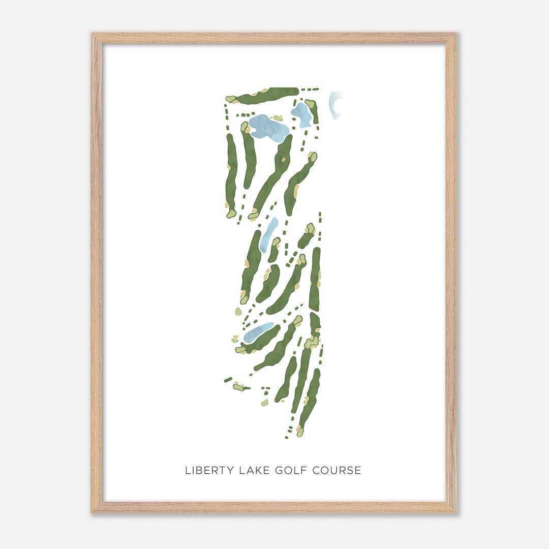 Print of Liberty Lake Golf Course Modern Map