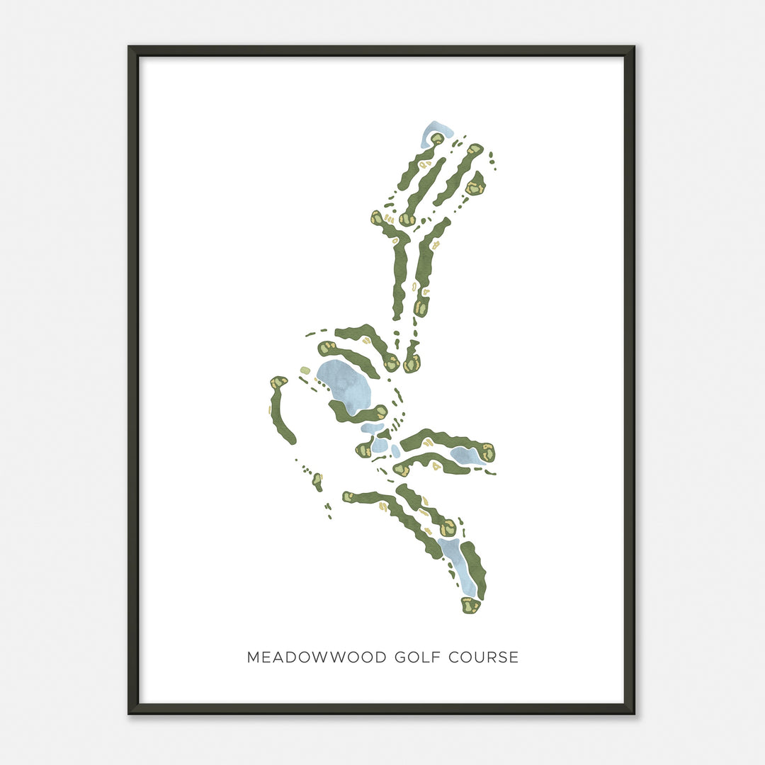 Print of Meadowwood Golf Course Modern Map