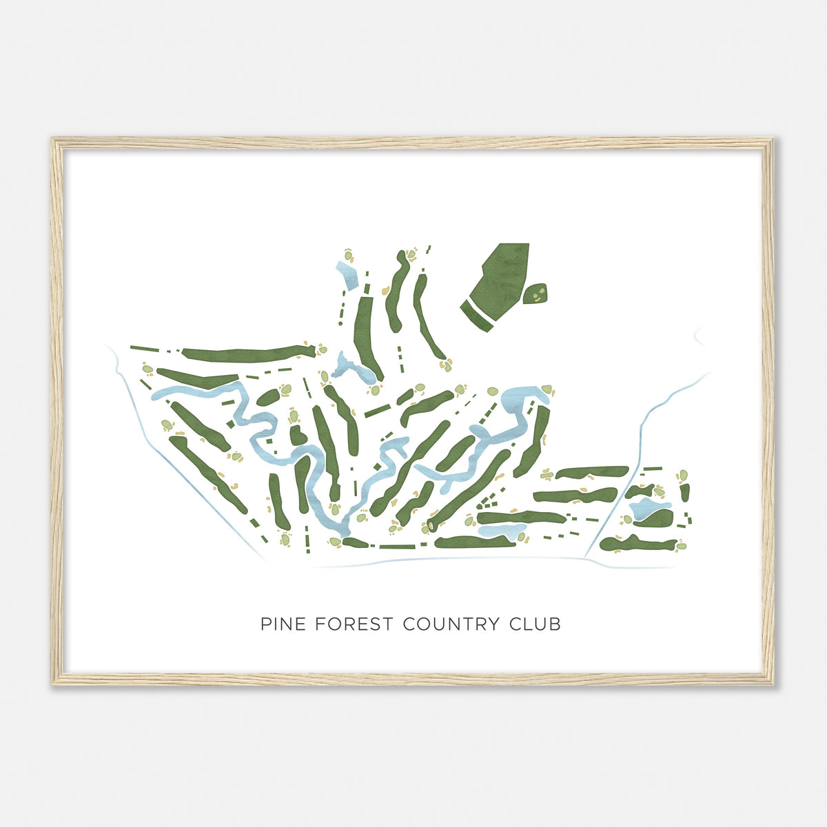 Print of Pine Forest Country Club Modern Map