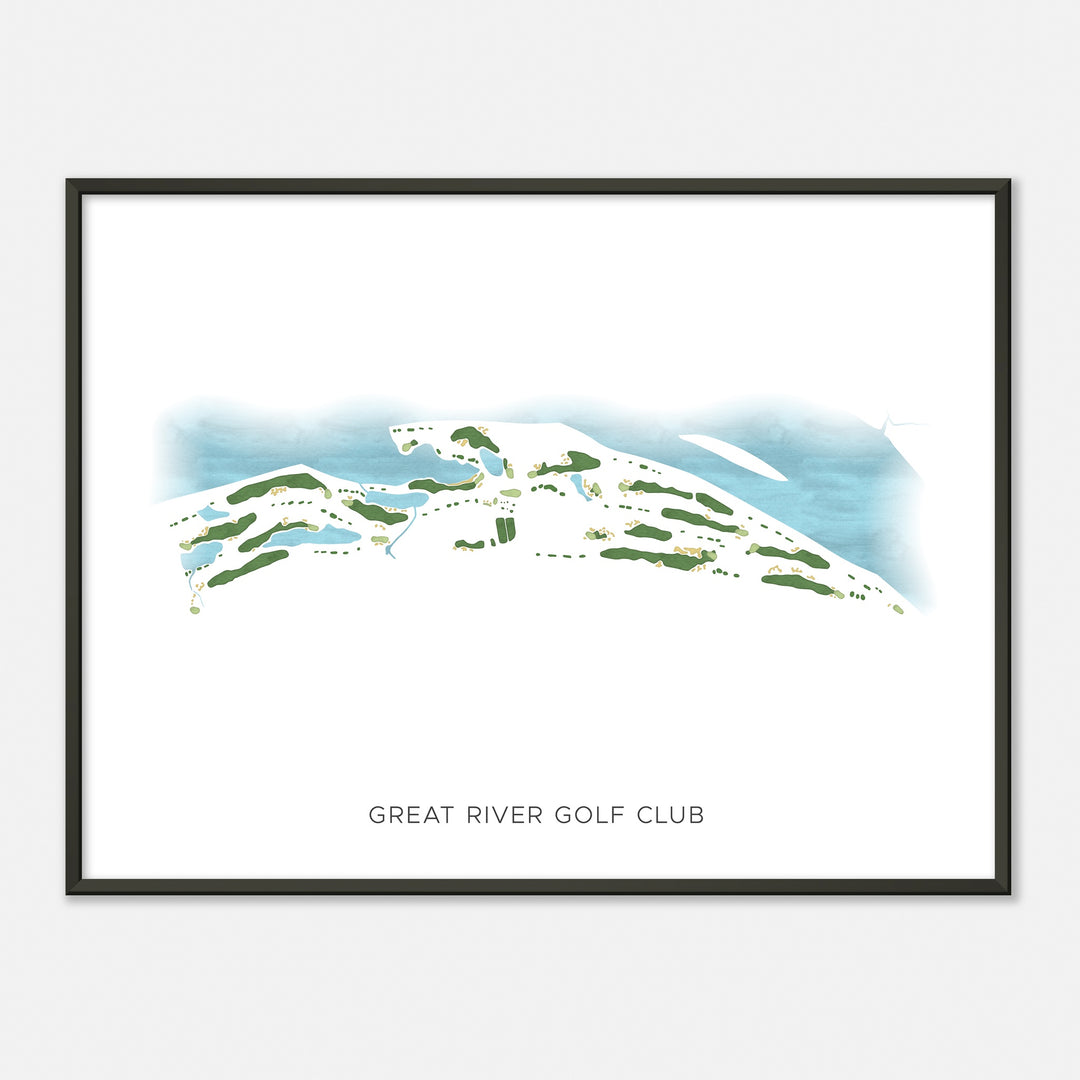 Print of Great River Golf Club Modern Map