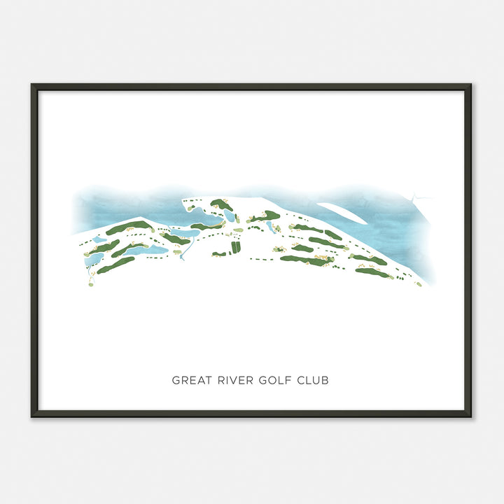 Print of Great River Golf Club Modern Map