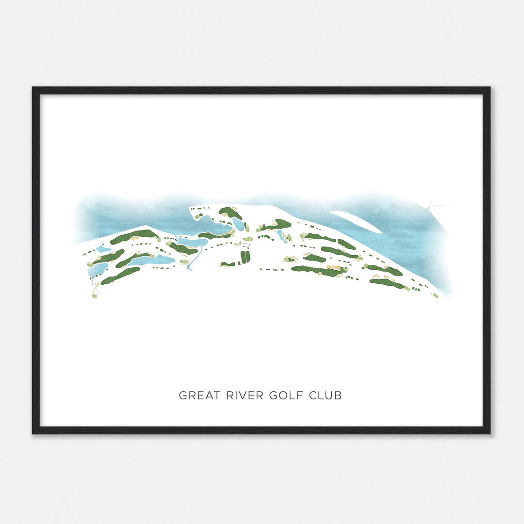 Print of Great River Golf Club Modern Map