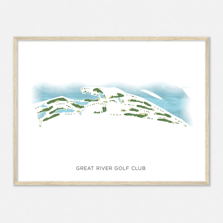 Print of Great River Golf Club Modern Map