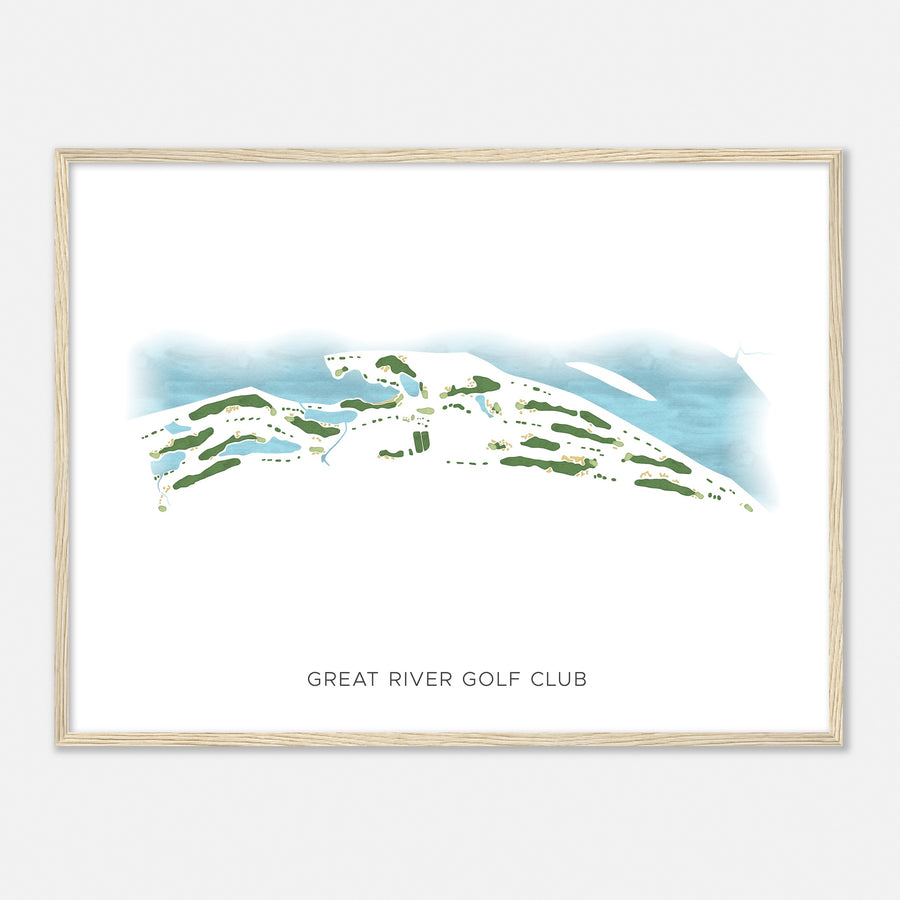 Print of Great River Golf Club Modern Map